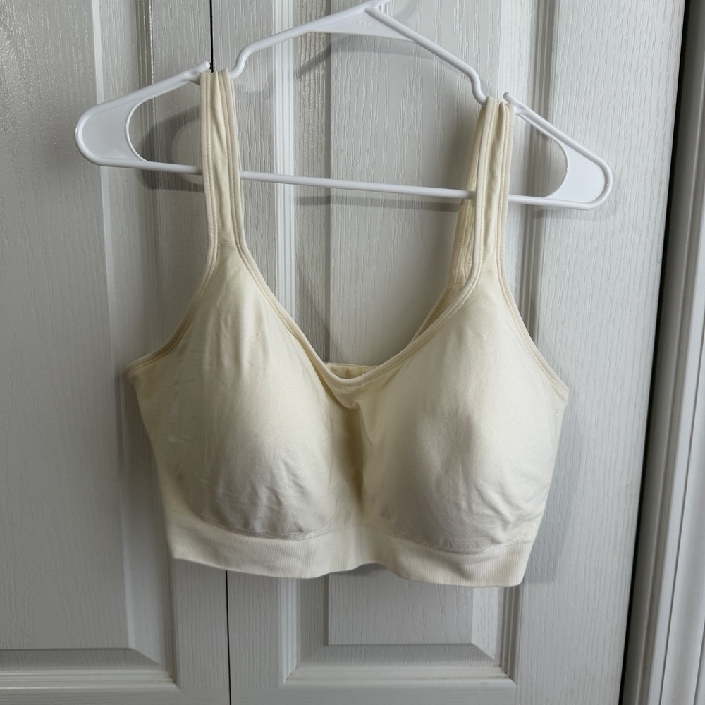 Truekind Cream Full Coverage Wireless Bra Women's Size 4XL Travel Casual